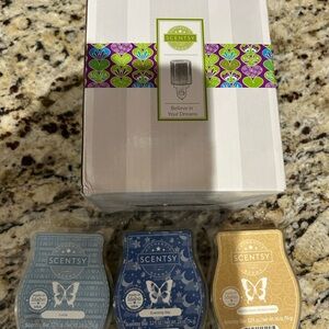 Scentsy Wax Warmer Set - Blue, Gold, Gray